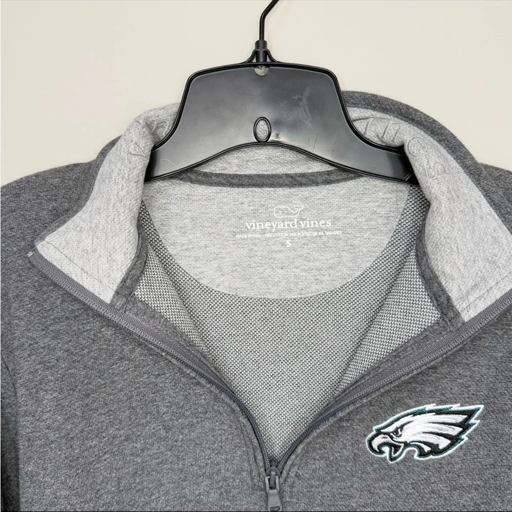 Vineyard Vines Men’s Philadelphia Eagles Heather Gray Quarter Zip Size Small